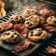 Plate of grilled bacon chocolate chip cookies