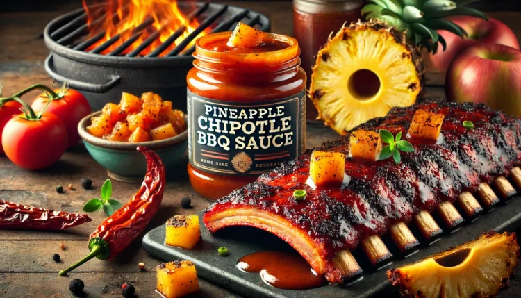 DIY Pineapple Chipotle BBQ Sauce on Smoked St. Louis Spare Ribs