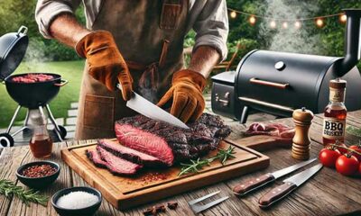 Expert trimming beef brisket for perfect BBQ
