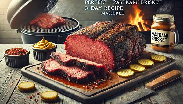 Perfect Smoked Pastrami Brisket on a Pellet Grill sliced thin