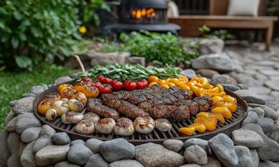 Budget-friendly BBQ setup with grill and food