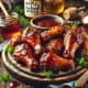 Bourbon and maple chicken wings with a sweet-smoky glaze