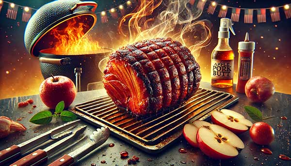 Competition pork butt with perfect mahogany bark