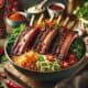 Smoked Pork Ribs with Ramen Slaw dish