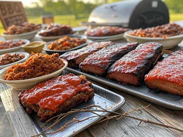 American regional barbecue styles featuring ribs, brisket, and pulled pork in 2025