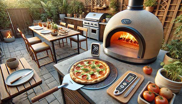 Cozy outdoor pizza oven setup with use pizza oven