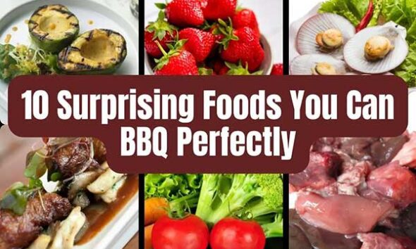 Plate of easy BBQ foods grilled to perfection.