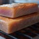 Himalayan salt block grill with smoked ahi tuna