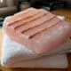 Himalayan salt block storage on clean cotton towel