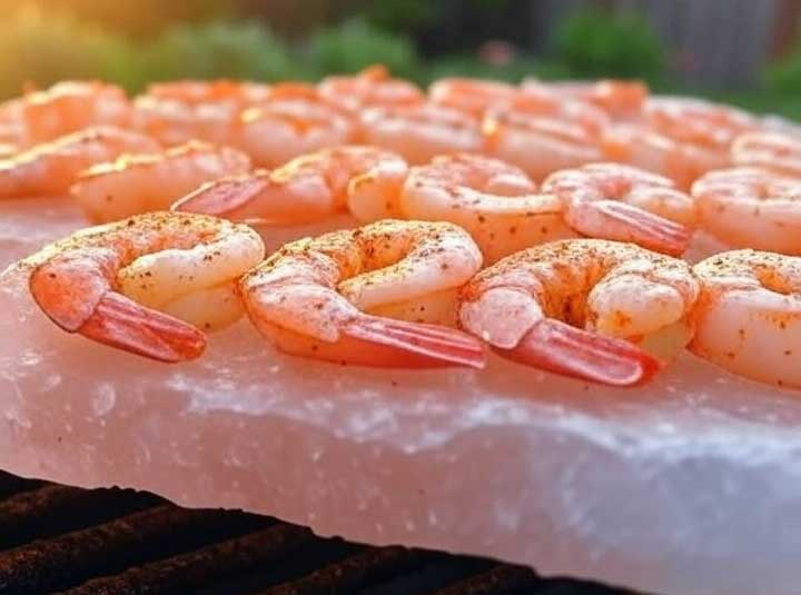 Using a Himalayan salt block on a grill safely.