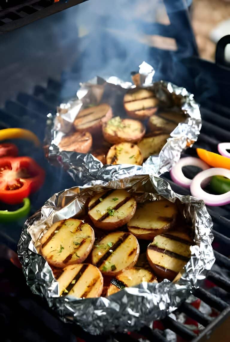 BBQ potato recipe – grilled potatoes in foil with perfect grill marks 2025