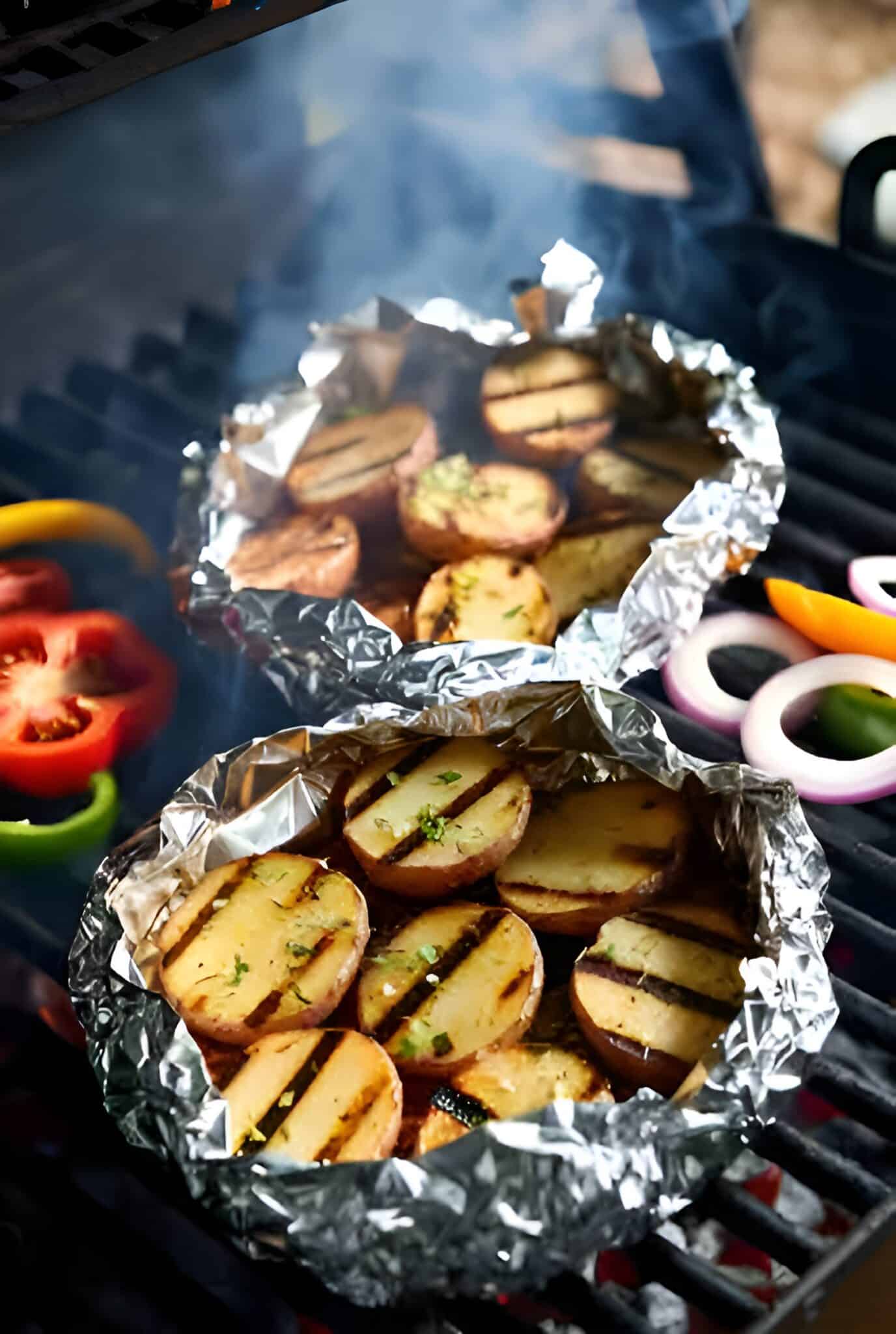 BBQ potato recipe – grilled potatoes in foil with perfect grill marks 2025
