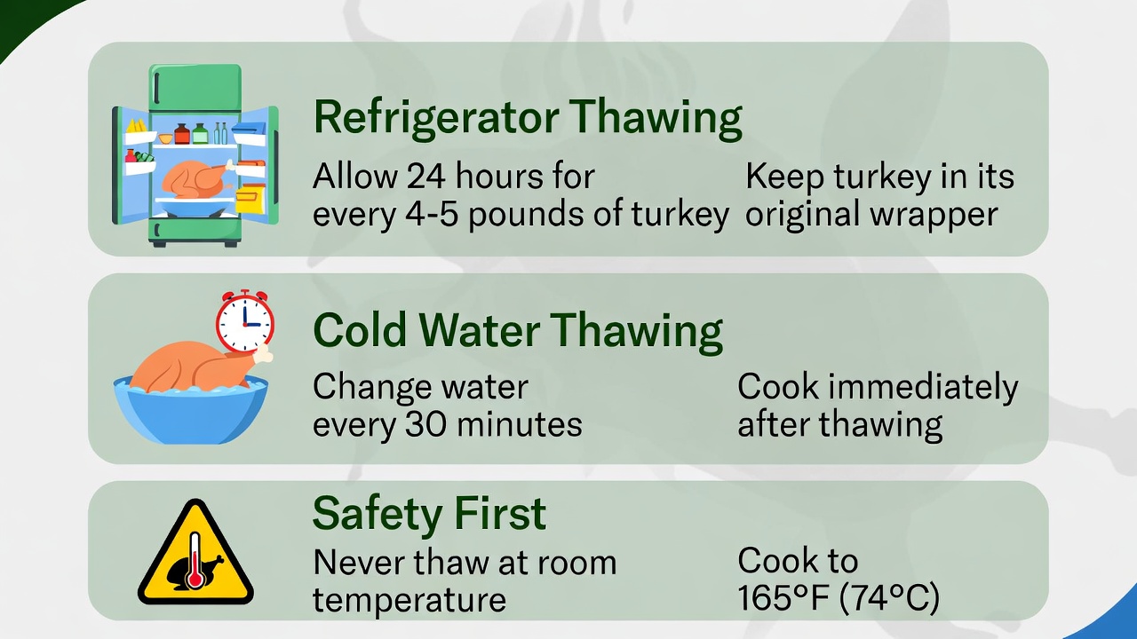 Frozen turkey thawing in info graphic - Popular BBQ Frozen turkey thawing in info graphic