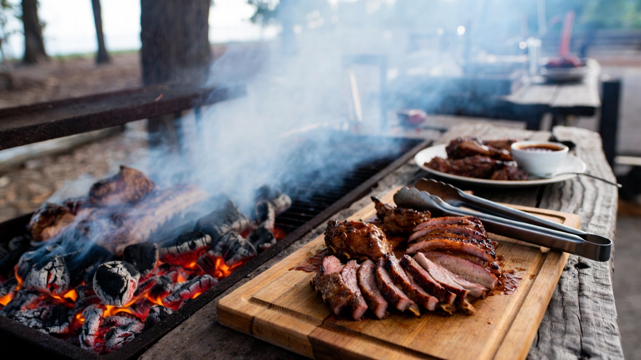 rolling ocals with cooked meats - Popular BBQ Rolling ocals with cooked meats